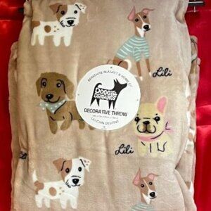 NWT JACK RUSSELL  FRENCH BULLDOG  GREYHOUND  DACHSHUND 60" X 70" THROW BLANKET